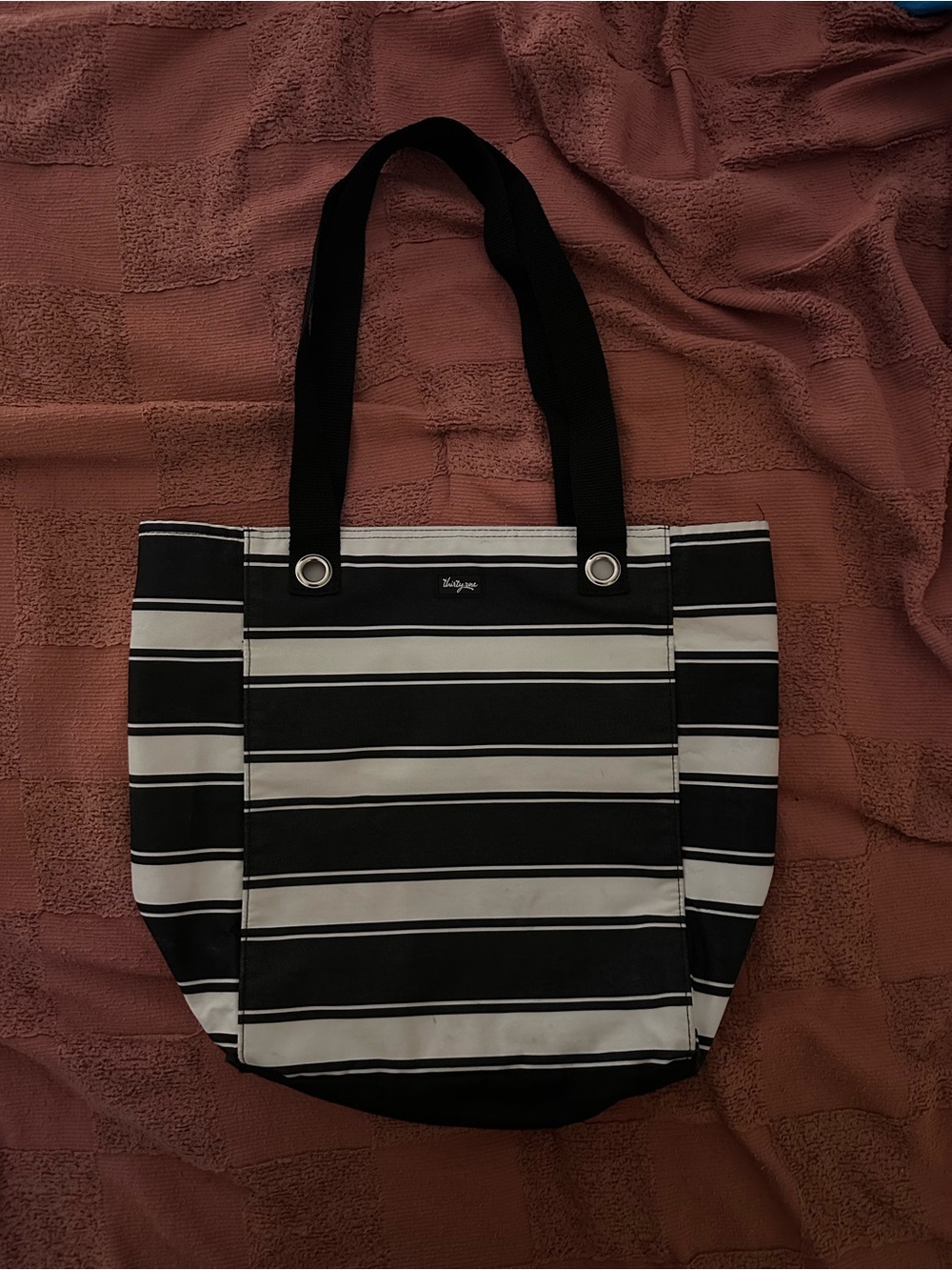thirty-one Black and White Striped Tote